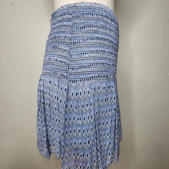 Ulla Johnson‎ Kenza Blue Silk Smocked Waist Mini Skirt Size 2 - Picture 5 of 11